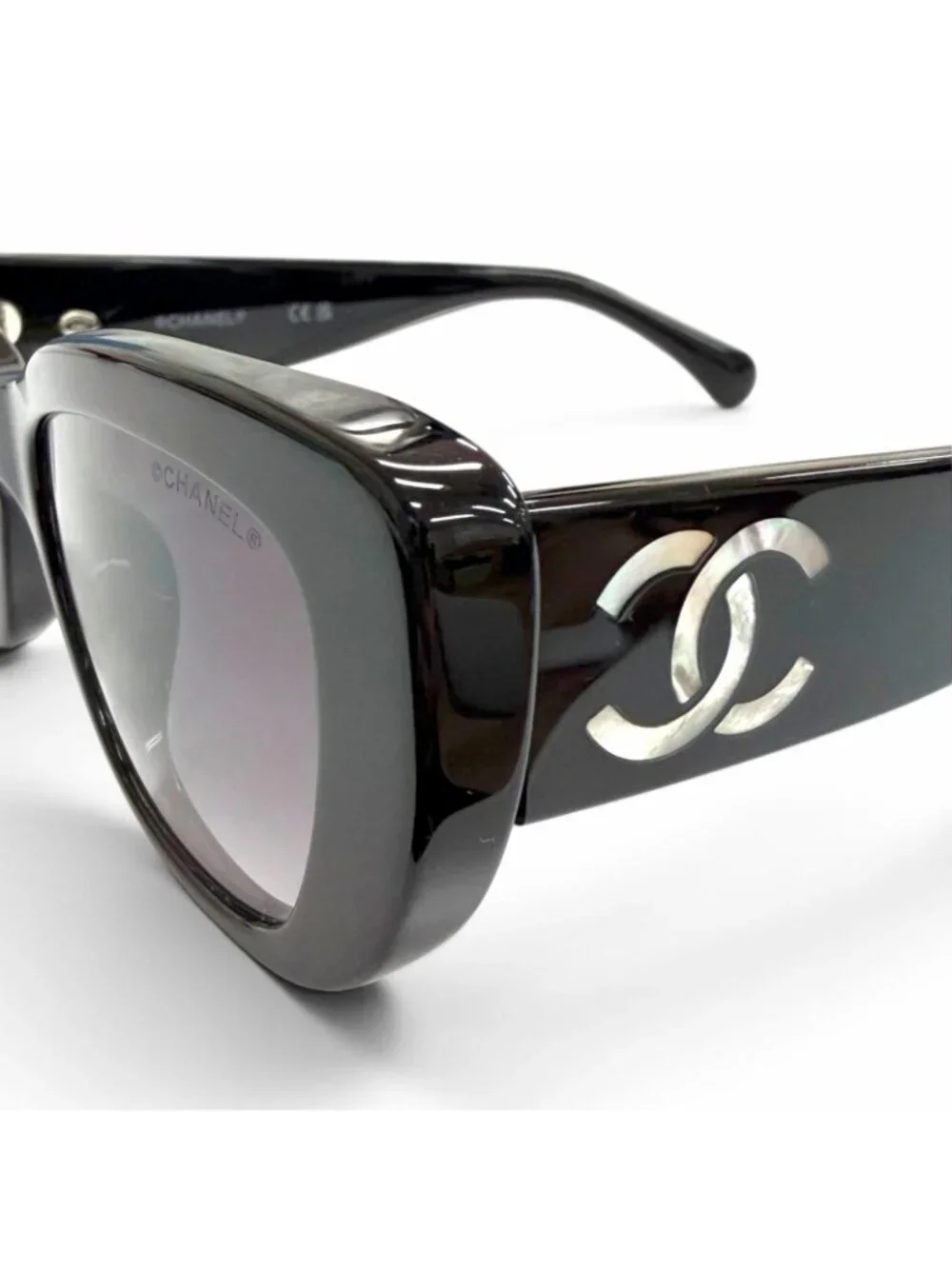 Chanel 26C Butterfly Shape Sunglasses Shell CC Logo Model Black Eyewear